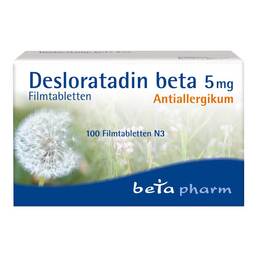 Abbildung: Desloratadin beta 5 mg Filmtabletten 100 St, Filmtabletten PZN 17895797