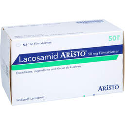 Abbildung: Lacosamid Aristo 50 mg Filmtabletten 168 St, Filmtabletten PZN 17895886