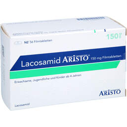 Abbildung: Lacosamid Aristo 150 mg Filmtabletten 56 St, Filmtabletten PZN 17895917