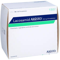 Abbildung: Lacosamid Aristo 150 mg Filmtabletten 168 St, Filmtabletten PZN 17895923