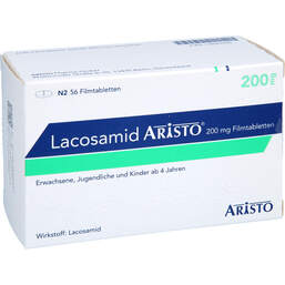 Abbildung: Lacosamid Aristo 200 mg Filmtabletten 56 St, Filmtabletten PZN 17895946