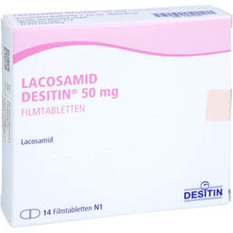 Abbildung: Lacosamid Desitin 50 mg Filmtabletten 14 St, Filmtabletten PZN 17897201