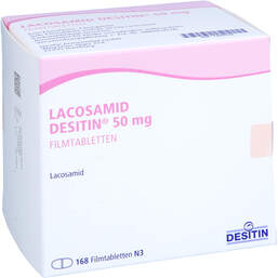 Abbildung: Lacosamid Desitin 50 mg Filmtabletten 168 St, Filmtabletten PZN 17897224