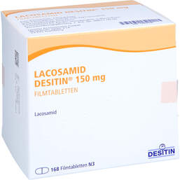 Abbildung: Lacosamid Desitin 150 mg Filmtabletten 168 St, Filmtabletten PZN 17897299