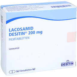 Abbildung: Lacosamid Desitin 200 mg Filmtabletten 56 St, Filmtabletten PZN 17897307