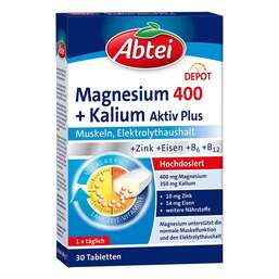 Abbildung: Abtei Magnesium 400 + Kalium Tabletten 30 St, Tabletten PZN 17908465