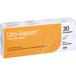 Abbildung: Uro Vaxom 6 mg Hartkapseln 30 St, Hartkapseln PZN 17919374