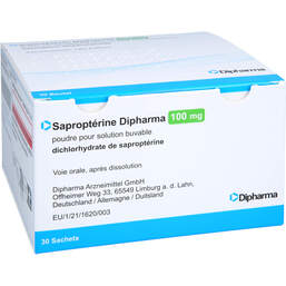 Abbildung: Sapropterin Dipharma 100 mg Pulver zur H.e.L.zum Einnehmen  30 St, Pulver zur Herstellung einer Lösung zum Einnehmen PZN 17920325