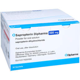 Abbildung: Sapropterin Dipharma 500 mg Pulver zur H.e.L.zum Einnehmen  30 St, Pulver zur Herstellung einer Lösung zum Einnehmen PZN 17920331