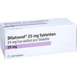 Abbildung: Dilatrend 25 mg Tabletten 100 St, Tabletten PZN 17929421