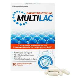 Abbildung: Multilac Synbiotikum magensaftresistent Kapseln 10 St, Kapseln magensaftresistent PZN 17931783