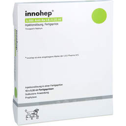 Abbildung: Innohep 3.500 Anti-Xa I.E. 0,35ml Injektionslösung i.e.FS 10X0.35 ml, Injektionslösung in einer Fertigspritze PZN 17934161