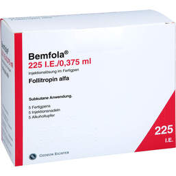 Abbildung: Bemfola 225 I.E. / 0,375 ml Injektionslösung in einem Fertigpen 5 St, Injektionslösung in einem Fertigpen PZN 17936846