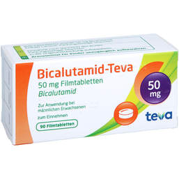 Abbildung: Bicalutamid Teva 50 mg Filmtabletten 90 St, Filmtabletten PZN 17938791
