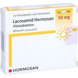 Abbildung: Lacosamid Hormosan 50 mg Filmtabletten 14 St, Filmtabletten PZN 17941824
