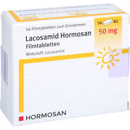 Abbildung: Lacosamid Hormosan 50 mg Filmtabletten 56 St, Filmtabletten PZN 17941830