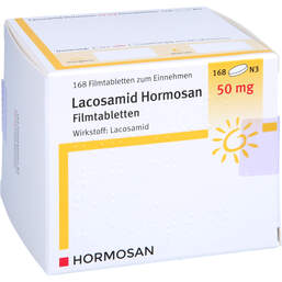 Abbildung: Lacosamid Hormosan 50 mg Filmtabletten 168 St, Filmtabletten PZN 17941847
