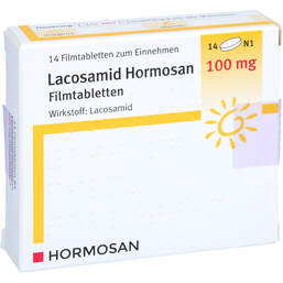 Abbildung: Lacosamid Hormosan 100 mg Filmtabletten 14 St, Filmtabletten PZN 17941876