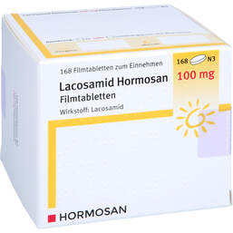 Abbildung: Lacosamid Hormosan 100 mg Filmtabletten 168 St, Filmtabletten PZN 17941899