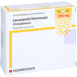 Abbildung: Lacosamid Hormosan 200 mg Filmtabletten 56 St, Filmtabletten PZN 17941942