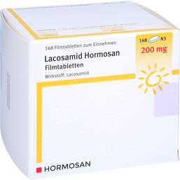 Abbildung: Lacosamid Hormosan 200 mg Filmtabletten 168 St, Filmtabletten PZN 17941959