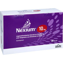 Abbildung: Nexium 10 mg magensaftresistent Granulat z.Her.einer Suspension zum Einnehmen Beutel 28 St, Magensaftresistentes Granulat PZN 17943929