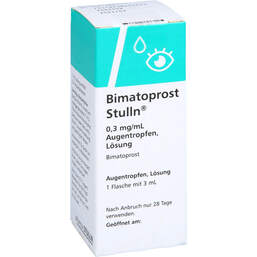 Abbildung: Bimatoprost Stulln 0,3 mg / ml Augentropfen Lösung 3 ml, Augentropfen PZN 17943935