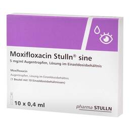 Abbildung: Moxifloxacin Stulln sine 5mg / ml Atr i.Einzeldo.beh 10X0.4 ml, Augentropfen PZN 17943993
