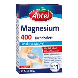Abbildung: Abtei Magnesium 400 hochdosiert Tabletten 30 St, Tabletten PZN 17944142