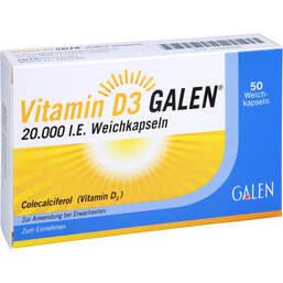Abbildung: Vitamin D3 Galen 20.000 I.E. Weichkapseln 50 St, Weichkapseln PZN 17944248