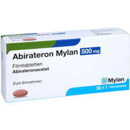 Abbildung: Abirateron Mylan 500 mg Filmtabletten 56 St, Filmtabletten PZN 17944254
