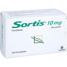 Abbildung: Sortis 10 mg Filmtabletten 100 St, Filmtabletten PZN 17947301