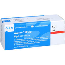 Abbildung: Acecort 10 mg Filmtabletten 30 St, Filmtabletten PZN 17952874