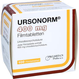Abbildung: Ursonorm 400 mg Filmtabletten 100 St, Filmtabletten PZN 17954985