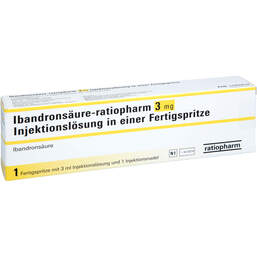 Abbildung: Ibandronsäure-ratiopharm 3 mg Injektionslösung i.e.F.-Sp. 1 St, Injektionslösung PZN 17955619
