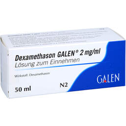 Abbildung: Dexamethason Galen 2 mg / ml Lösung zum Einnehmen 50 ml, Lösung zum Einnehmen PZN 17955944