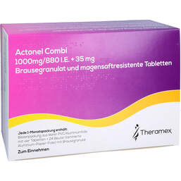 Abbildung: Actonel Combi 35mg + 1000mg / 880 I.E. 12 Tmr + 72 Gra 3X1 P, Kombipackung PZN 17963524