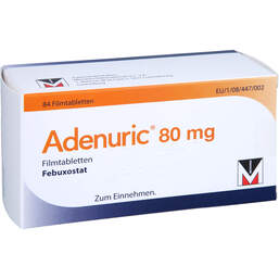 Abbildung: Adenuric 80 mg Filmtabletten 84 St, Filmtabletten PZN 17969225