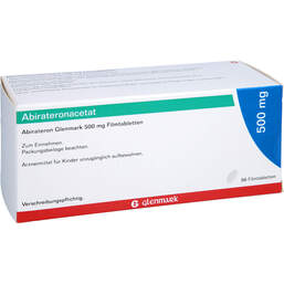 Abbildung: Abirateron Glenmark 500 mg Filmtabletten 56 St, Filmtabletten PZN 17974077
