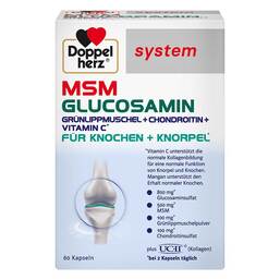 Abbildung: Doppelherz MSM Glucosamin system Kapseln Kapseln, 60 St PZN 17974290