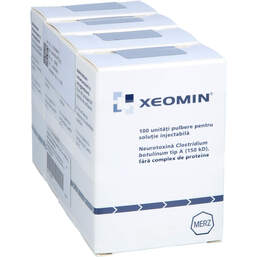 Abbildung: Xeomin 100 LD50 Einheiten Pulver zur Herstellung einer Injektionslösung  4 St, Pulver zur Herstellung einer Injektionslösung PZN 17976981
