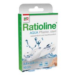 Abbildung: Ratioline aqua Pflaster 3,8x3,8 cm steril 10 St, Pflaster PZN 17977437