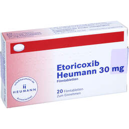 Abbildung: Etoricoxib Heumann 30 mg Filmtabletten 20 St, Filmtabletten PZN 17977779