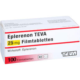 Abbildung: Eplerenon Teva 25 mg Filmtabletten 100 St, Filmtabletten PZN 17978721