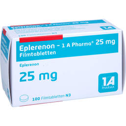 Abbildung: Eplerenon-1A Pharma 25 mg Filmtabletten 100 St, Filmtabletten PZN 17978879