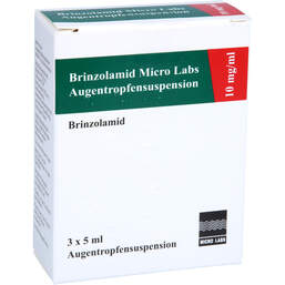 Abbildung: Brinzolamid Micro Labs 10 mg / ml Augentropfensuspension  3X5 ml, Augentropfen PZN 17982935