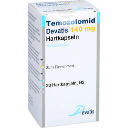 Abbildung: Temozolomid Devatis 140 mg Hartkapseln 20 St, Hartkapseln PZN 17983455