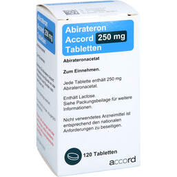 Abbildung: Abirateron Accord 250 mg Tabletten 120 St, Tabletten PZN 17997316