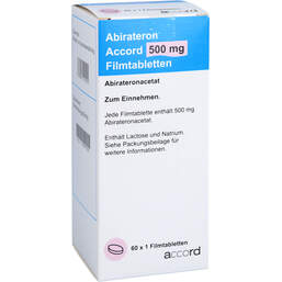 Abbildung: Abirateron Accord 500 mg Filmtabletten 60 St, Filmtabletten PZN 17997339