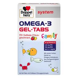 Abbildung: Doppelherz Omega-3 Gel-Tabs family Erdb.Cit.system Kautabletten, 60 St PZN 18004412